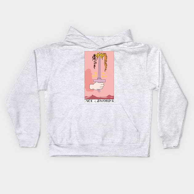 Ace of Swords Kids Hoodie by ThingRubyDoes